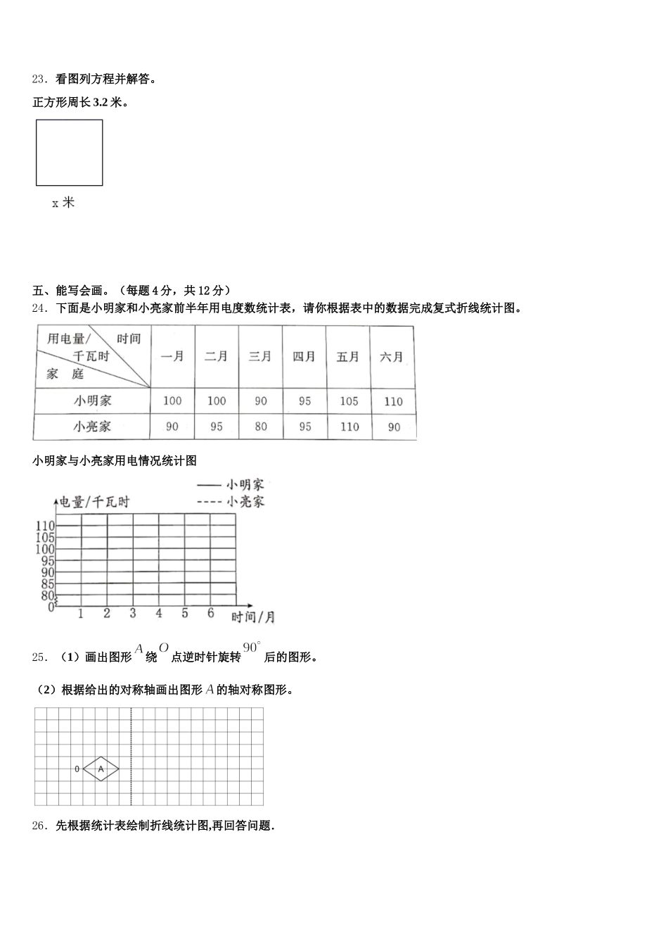 井冈山市2025-2026学年五下数学期末学业水平测试模拟试题含答案_第3页