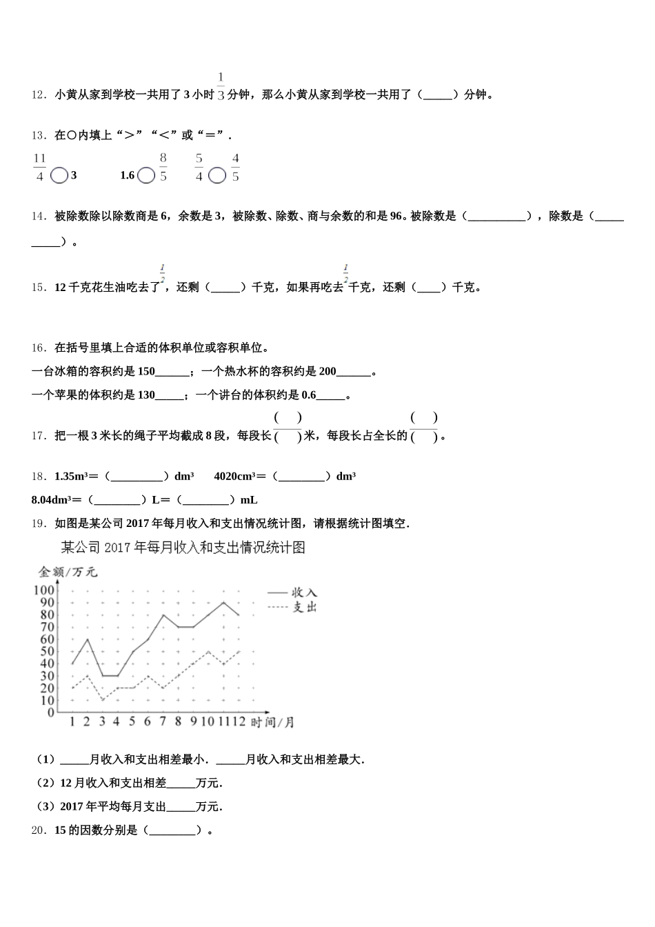 2025年沈阳市新城子区数学五下期末学业质量监测试题含答案_第2页
