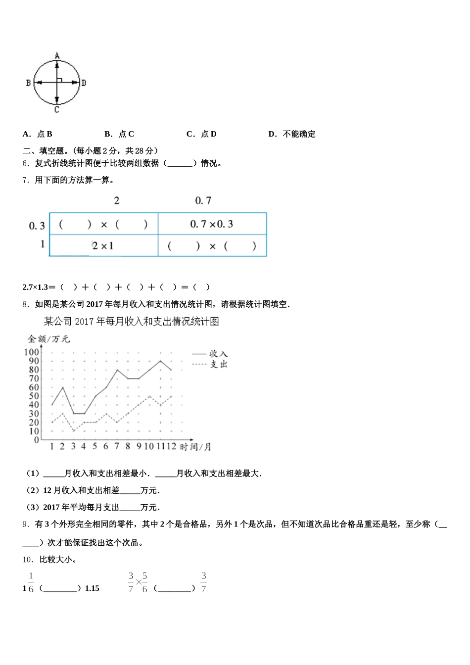 2026届辽宁省锦州市义县五年级数学第二学期期末复习检测模拟试题含答案_第2页