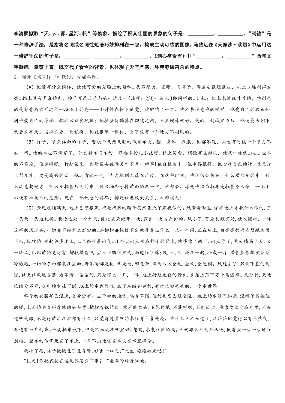 2025-2026学年江苏铜山县达标名校初三第二次质量监测语文试题含解析_第2页