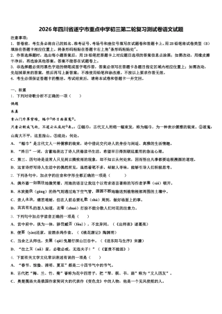 2026年四川省遂宁市重点中学初三第二轮复习测试卷语文试题含解析