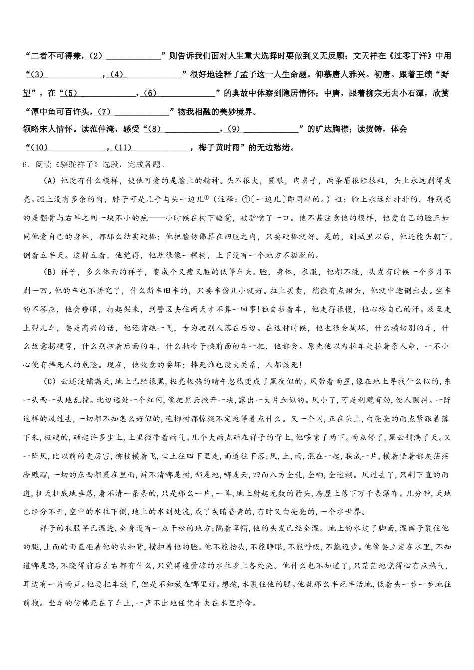 四川省成都新都区七校联考2026届初三下学期期中考试（教学质量检测试题）语文试题含解析_第2页