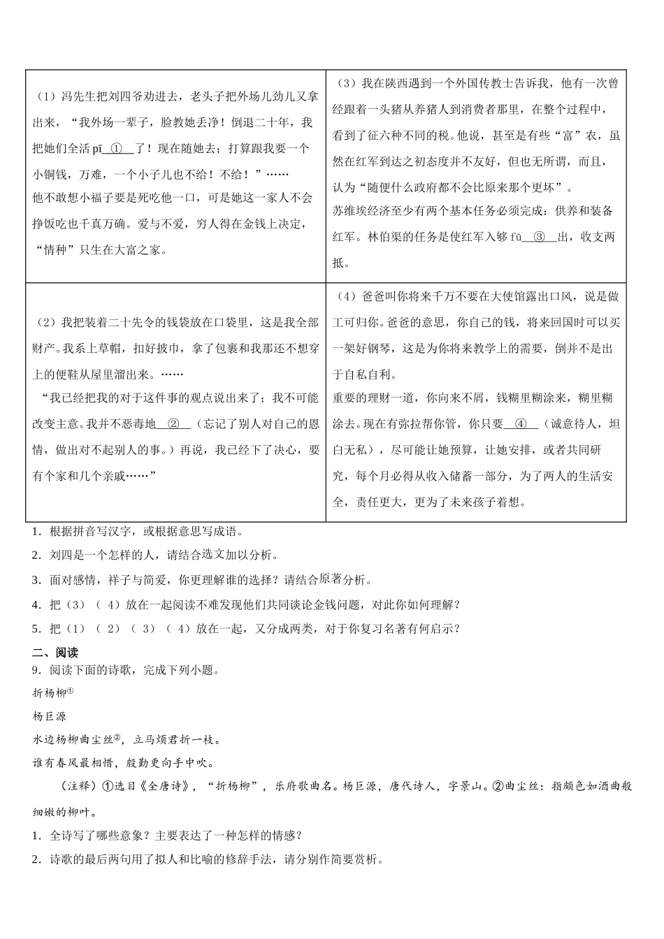 广东省汕尾市陆丰市达标名校2025-2026学年初三下5月第一次质量检测试题语文试题文试题含解析_第3页