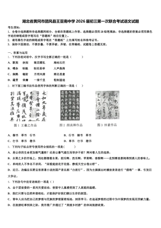 湖北省黄冈市团风县王亚南中学2026届初三第一次联合考试语文试题含解析