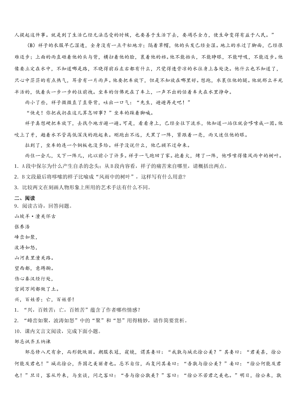 湖北省麻城思源校2025-2026学年初三下学期五调考试语文试题含解析_第3页