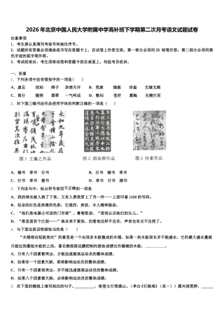 2026年北京中国人民大学附属中学高补班下学期第二次月考语文试题试卷含解析