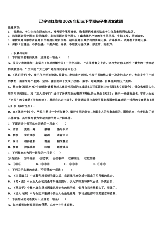 辽宁省红旗校2026年初三下学期尖子生语文试题含解析