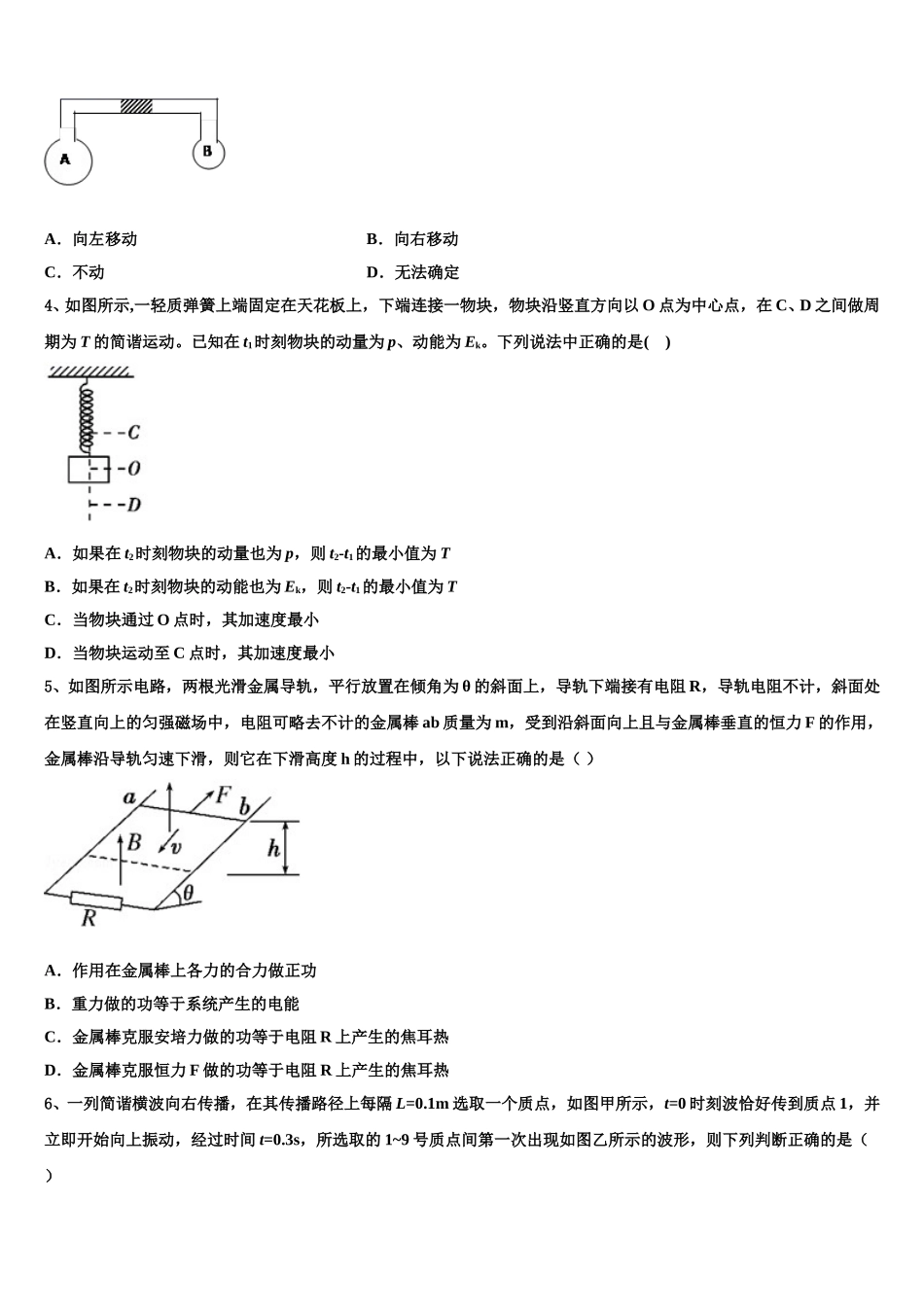 2025年宁夏青铜峡市高级中学高二物理第二学期期中学业质量监测模拟试题含解析_第2页