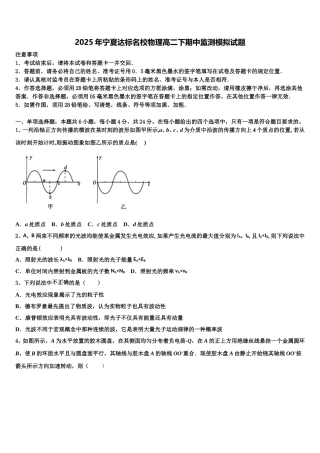 2025年宁夏达标名校物理高二下期中监测模拟试题含解析