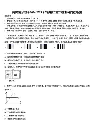 宁夏石嘴山市三中2024-2025学年物理高二第二学期期中复习检测试题含解析