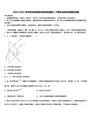 2024-2025学年贵州省贵阳市四校物理高二下期中达标检测模拟试题含解析