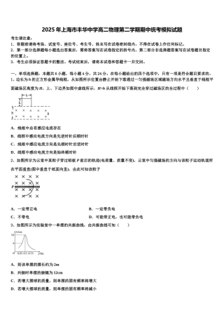 2025年上海市丰华中学高二物理第二学期期中统考模拟试题含解析