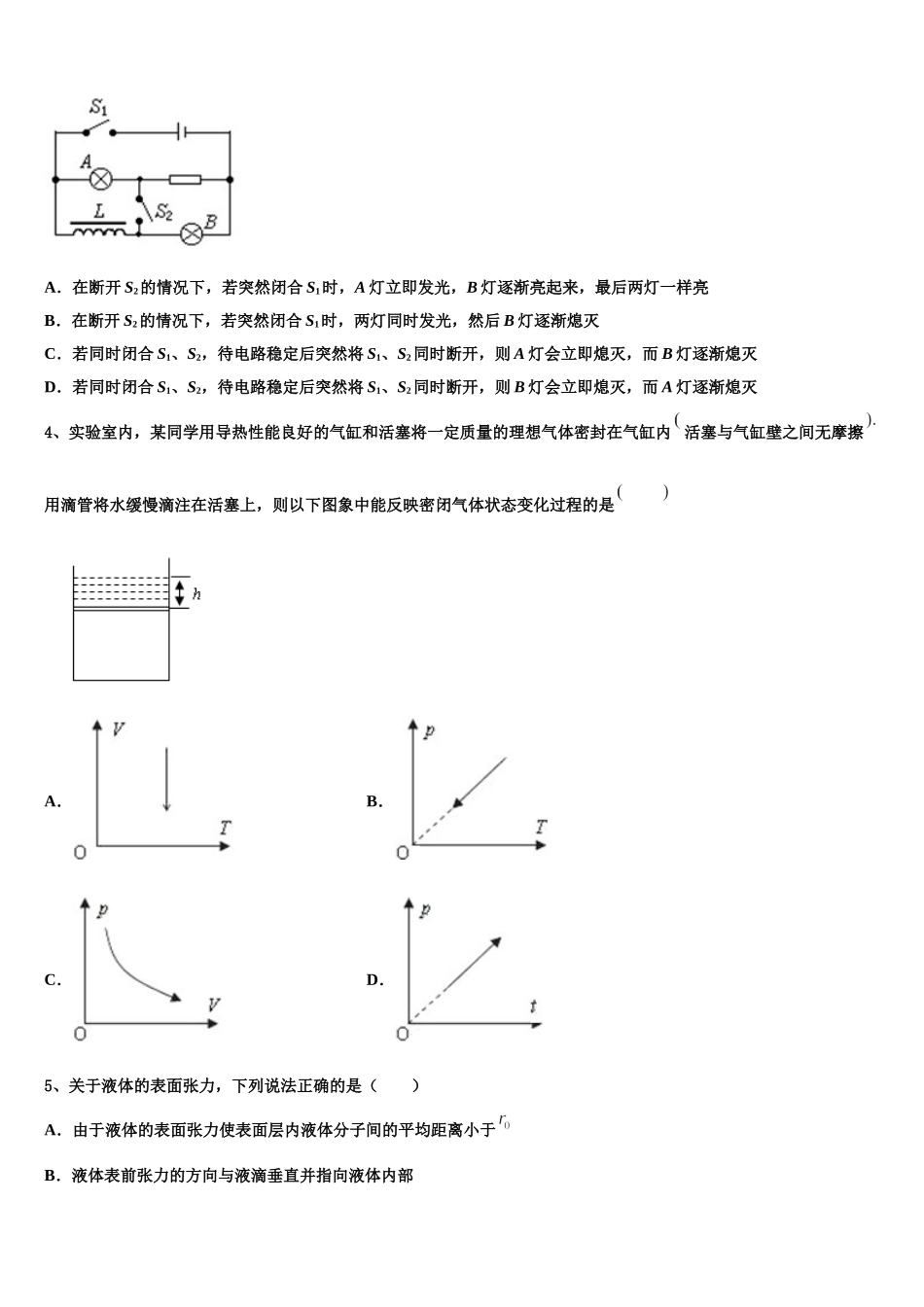 2025年上海市曹杨中学高二下物理期中复习检测模拟试题含解析_第2页