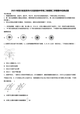 2025年四川省宜宾市兴文县高级中学高二物理第二学期期中经典试题含解析