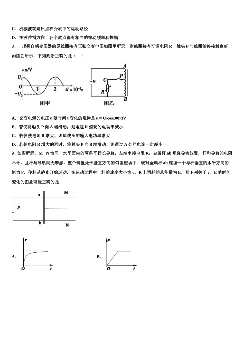 2025年四川省仁寿县第二中学物理高二下期中经典试题含解析_第3页