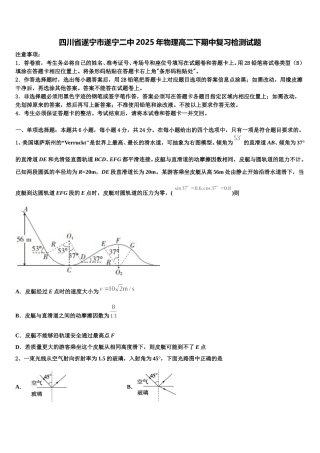 四川省遂宁市遂宁二中2025年物理高二下期中复习检测试题含解析