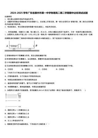 2024-2025学年广东省惠州市第一中学物理高二第二学期期中达标测试试题含解析