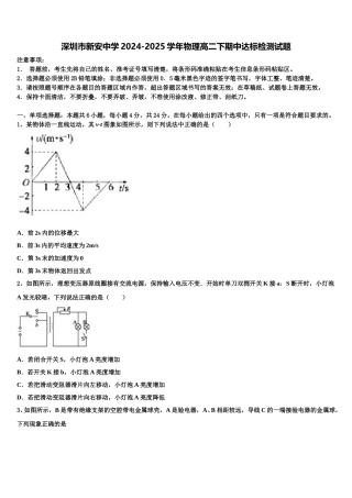 深圳市新安中学2024-2025学年物理高二下期中达标检测试题含解析