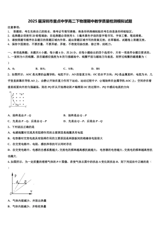 2025届深圳市重点中学高二下物理期中教学质量检测模拟试题含解析