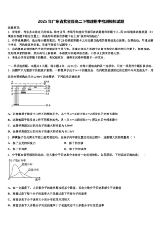 2025年广东省紫金县高二下物理期中检测模拟试题含解析