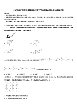 2025年广东深圳外国语学校高二下物理期中综合测试模拟试题含解析