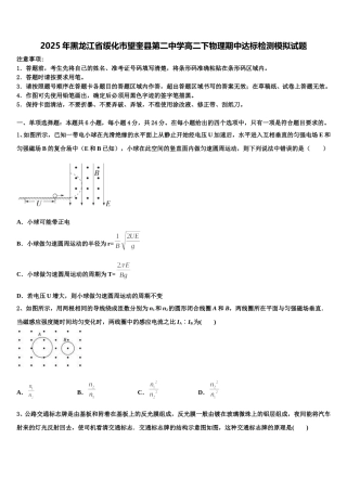 2025年黑龙江省绥化市望奎县第二中学高二下物理期中达标检测模拟试题含解析