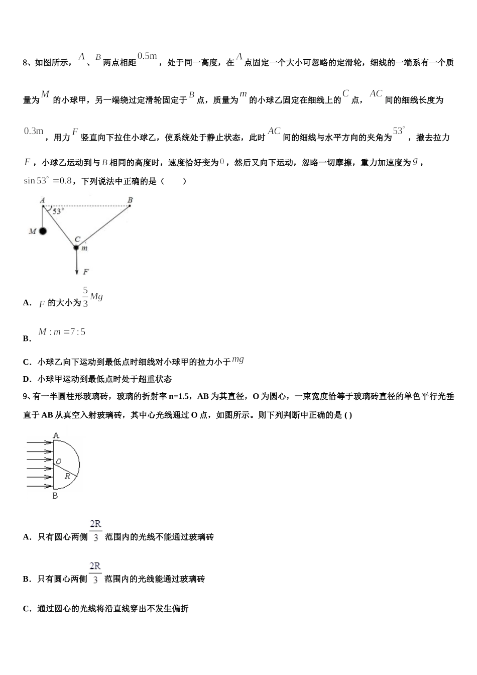 2024-2025学年黑龙江省鸡西市鸡东县第二中学高二物理第二学期期中监测试题含解析_第3页