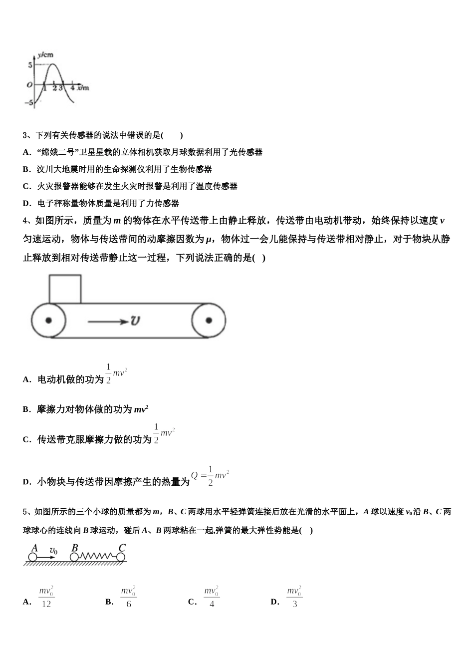 黑龙江省佳木斯市建三江管理局第一中学2025届物理高二下期中达标检测试题含解析_第2页