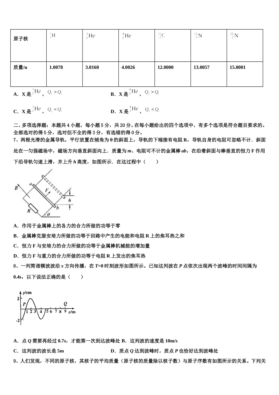 2025年黑龙江省齐齐哈尔市第八中学高二下物理期中统考试题含解析_第3页