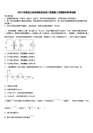 2025年黑龙江省东南联合体高二物理第二学期期中联考试题含解析