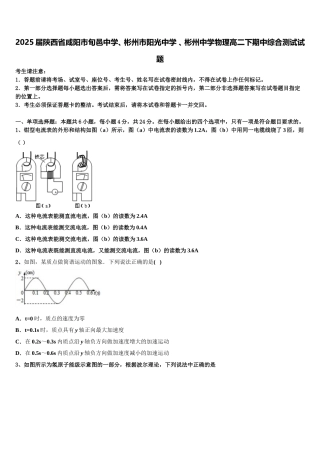 2025届陕西省咸阳市旬邑中学、彬州市阳光中学 、彬州中学物理高二下期中综合测试试题含解析