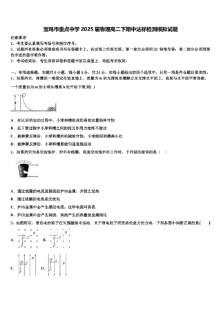 宝鸡市重点中学2025届物理高二下期中达标检测模拟试题含解析