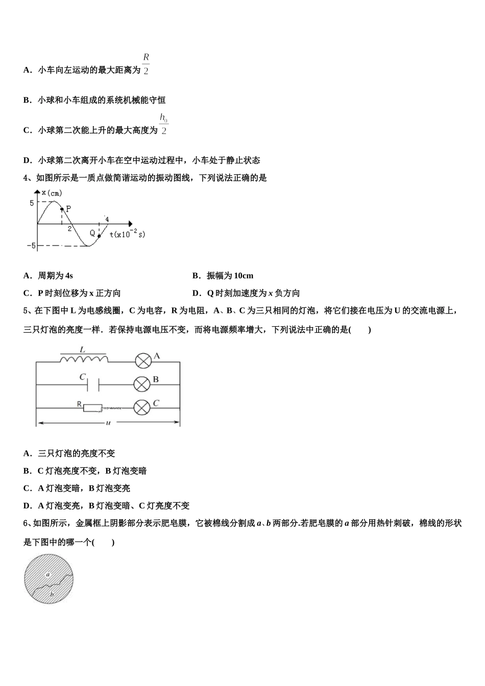 2024-2025学年陕西省西安市第四十六中学高二下物理期中监测模拟试题含解析_第2页