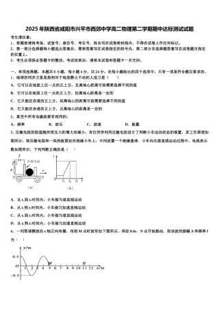2025年陕西省咸阳市兴平市西郊中学高二物理第二学期期中达标测试试题含解析