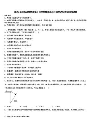 2025年陕西省榆林市第十二中学物理高二下期中达标检测模拟试题含解析