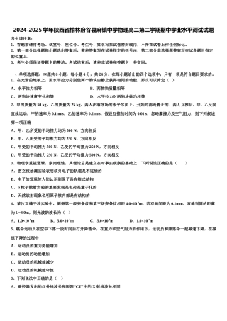 2024-2025学年陕西省榆林府谷县麻镇中学物理高二第二学期期中学业水平测试试题含解析