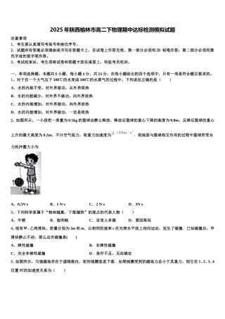 2025年陕西榆林市高二下物理期中达标检测模拟试题含解析