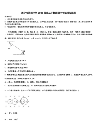 西宁市第四中学2025届高二下物理期中考试模拟试题含解析