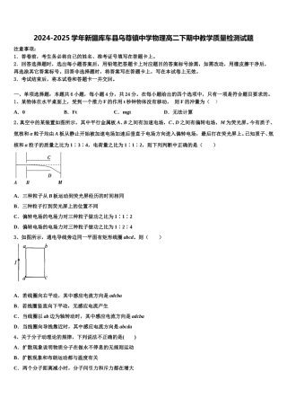 2024-2025学年新疆库车县乌尊镇中学物理高二下期中教学质量检测试题含解析
