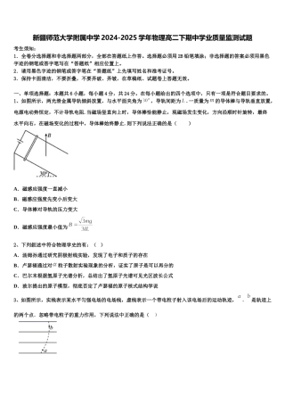 新疆师范大学附属中学2024-2025学年物理高二下期中学业质量监测试题含解析