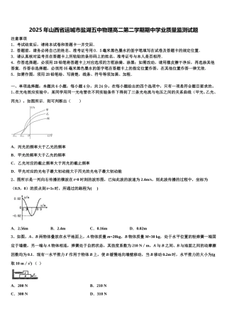 2025年山西省运城市盐湖五中物理高二第二学期期中学业质量监测试题含解析