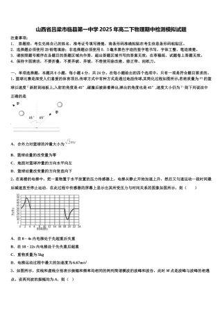 山西省吕梁市临县第一中学2025年高二下物理期中检测模拟试题含解析
