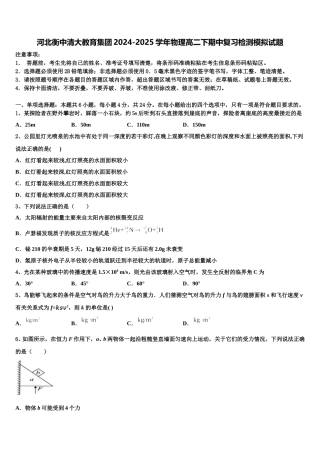 河北衡中清大教育集团2024-2025学年物理高二下期中复习检测模拟试题含解析