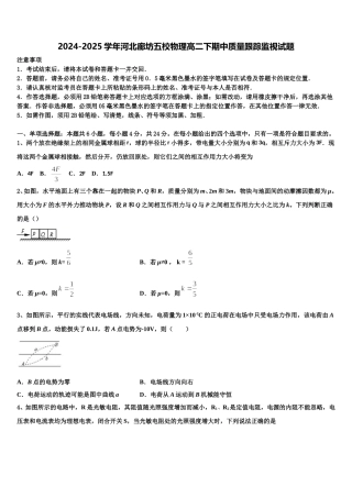 2024-2025学年河北廊坊五校物理高二下期中质量跟踪监视试题含解析