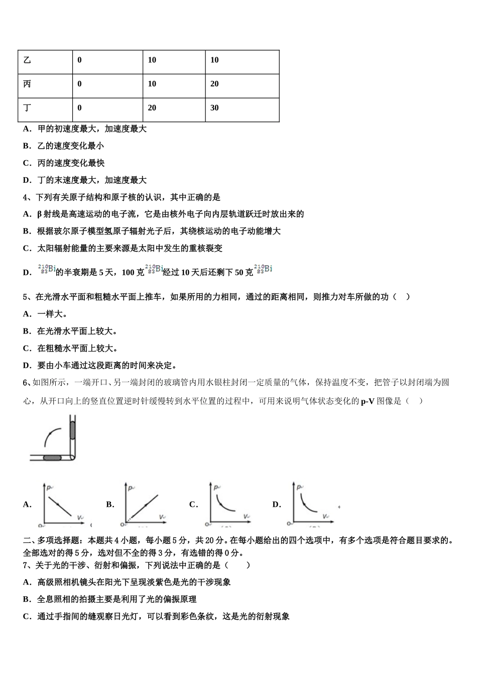 2025年河北省秦皇岛市一中物理高二第二学期期中监测试题含解析_第2页
