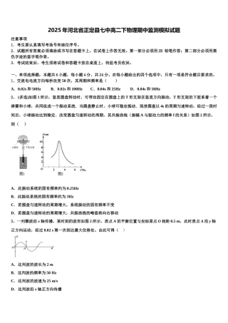 2025年河北省正定县七中高二下物理期中监测模拟试题含解析
