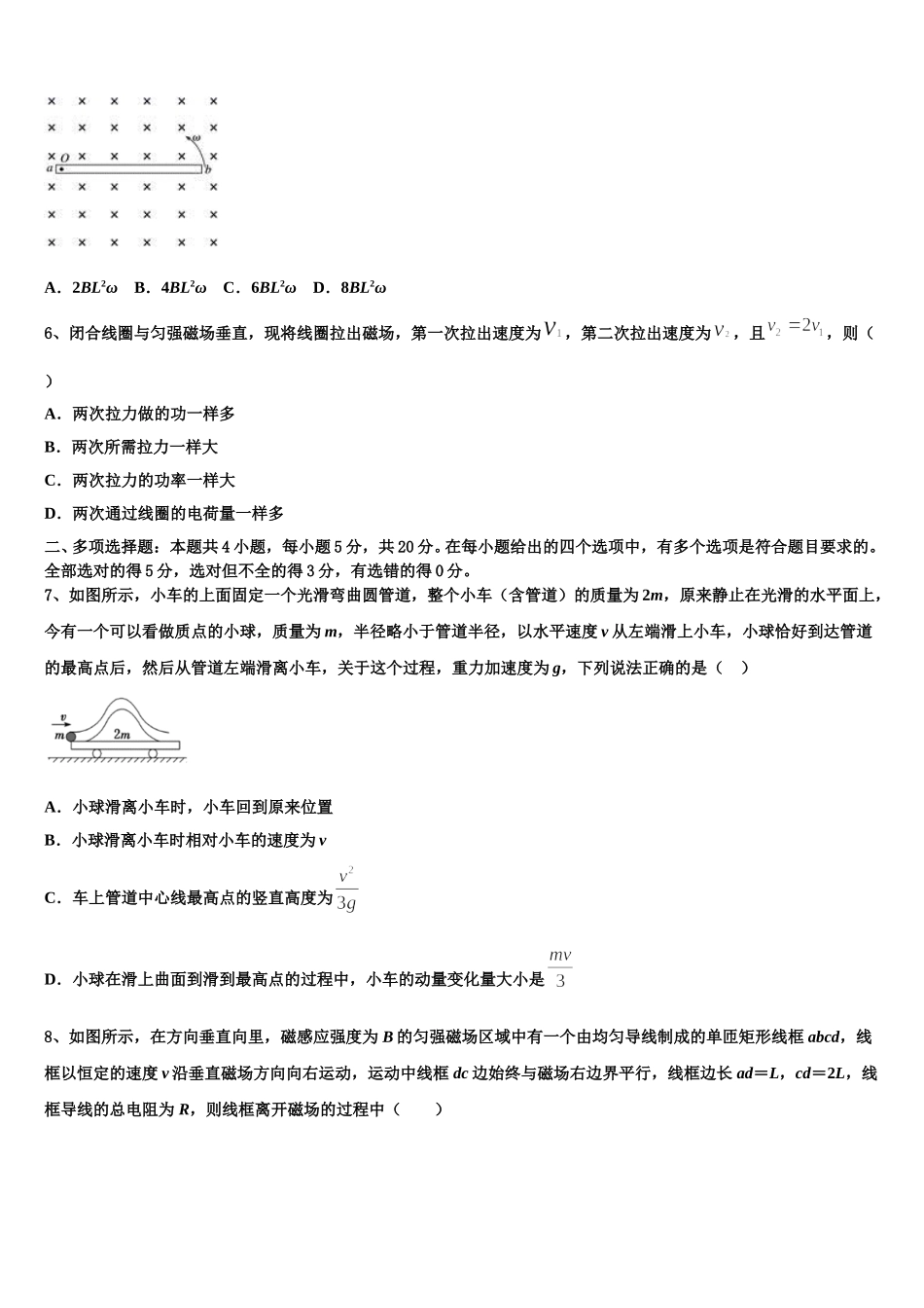 2025年河北省郑口中学高二物理第二学期期中复习检测试题含解析_第2页