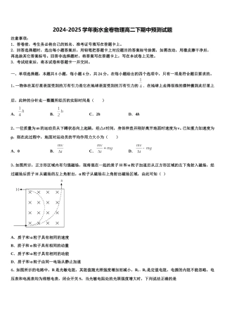 2024-2025学年衡水金卷物理高二下期中预测试题含解析