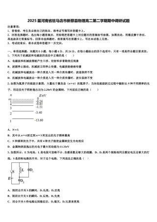 2025届河南省驻马店市新蔡县物理高二第二学期期中调研试题含解析