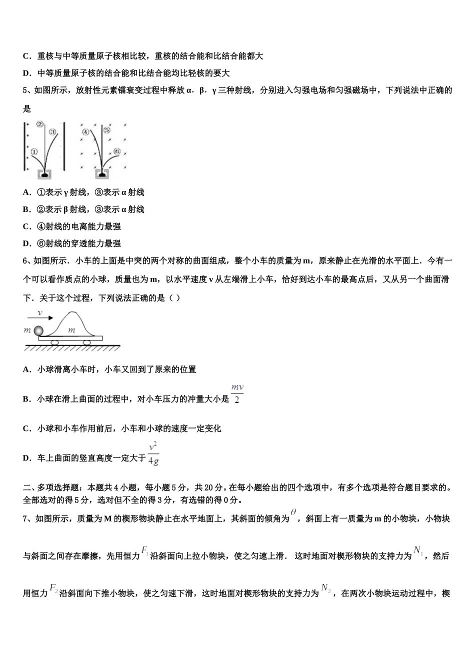 2024-2025学年河南省安阳市林州市林州一中高二下物理期中统考模拟试题含解析_第2页